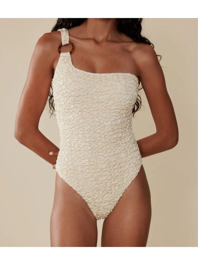 Juillet Jessi One Piece Swimsuit Lux Crinkle Classy Chic Feminine Yacht Womens S